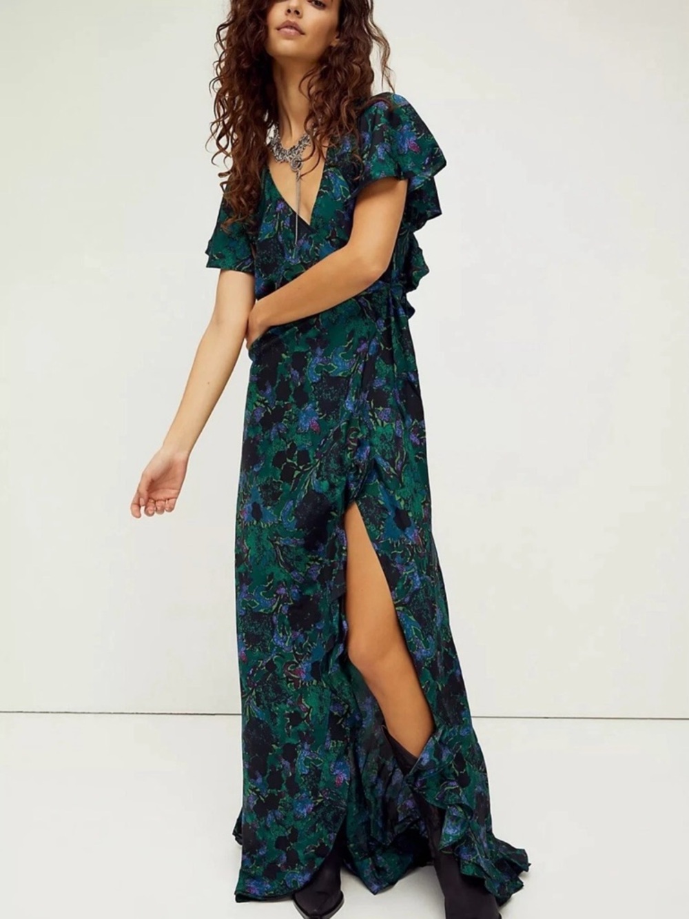 Free People Josephine Silk Wrap Dress Size M $350
